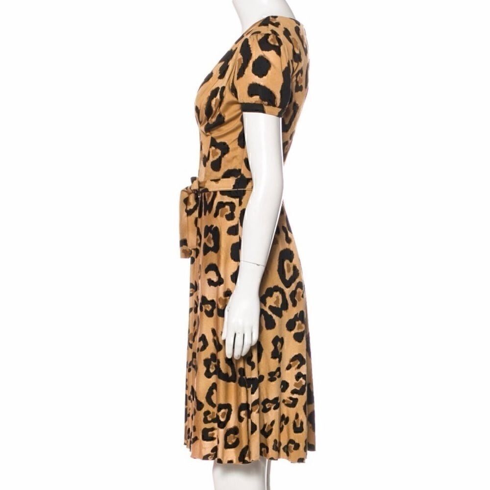 Blumarine Silk Leopard Print Dress, size 42